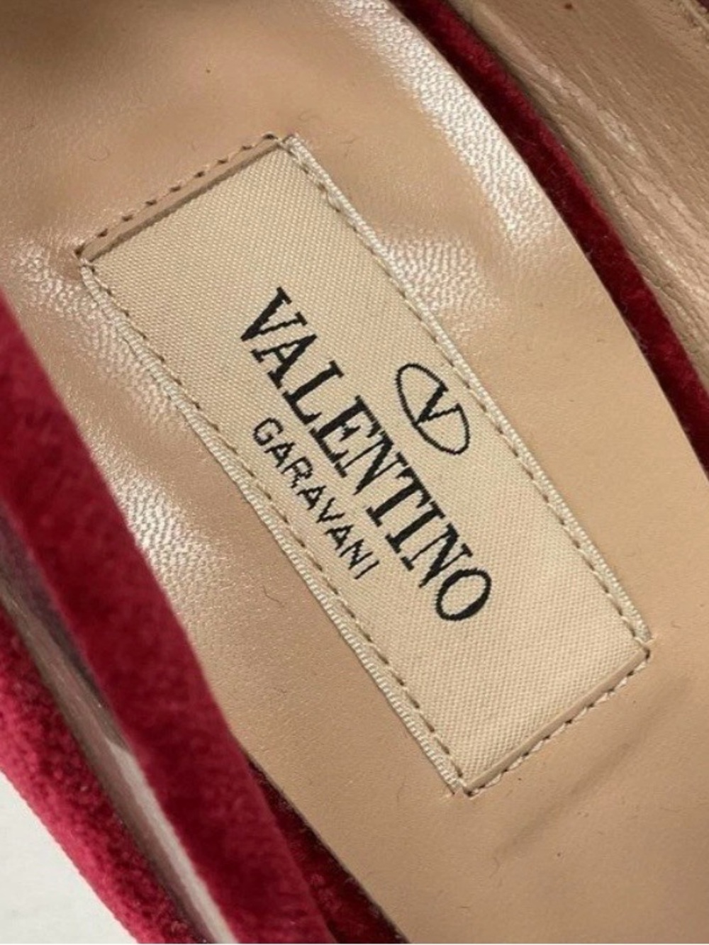 Valentino Deep Red Velvet Bow Pointed-Toe Pumps 38 - Picture 5 of 7